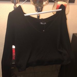 Black hoodie crop top